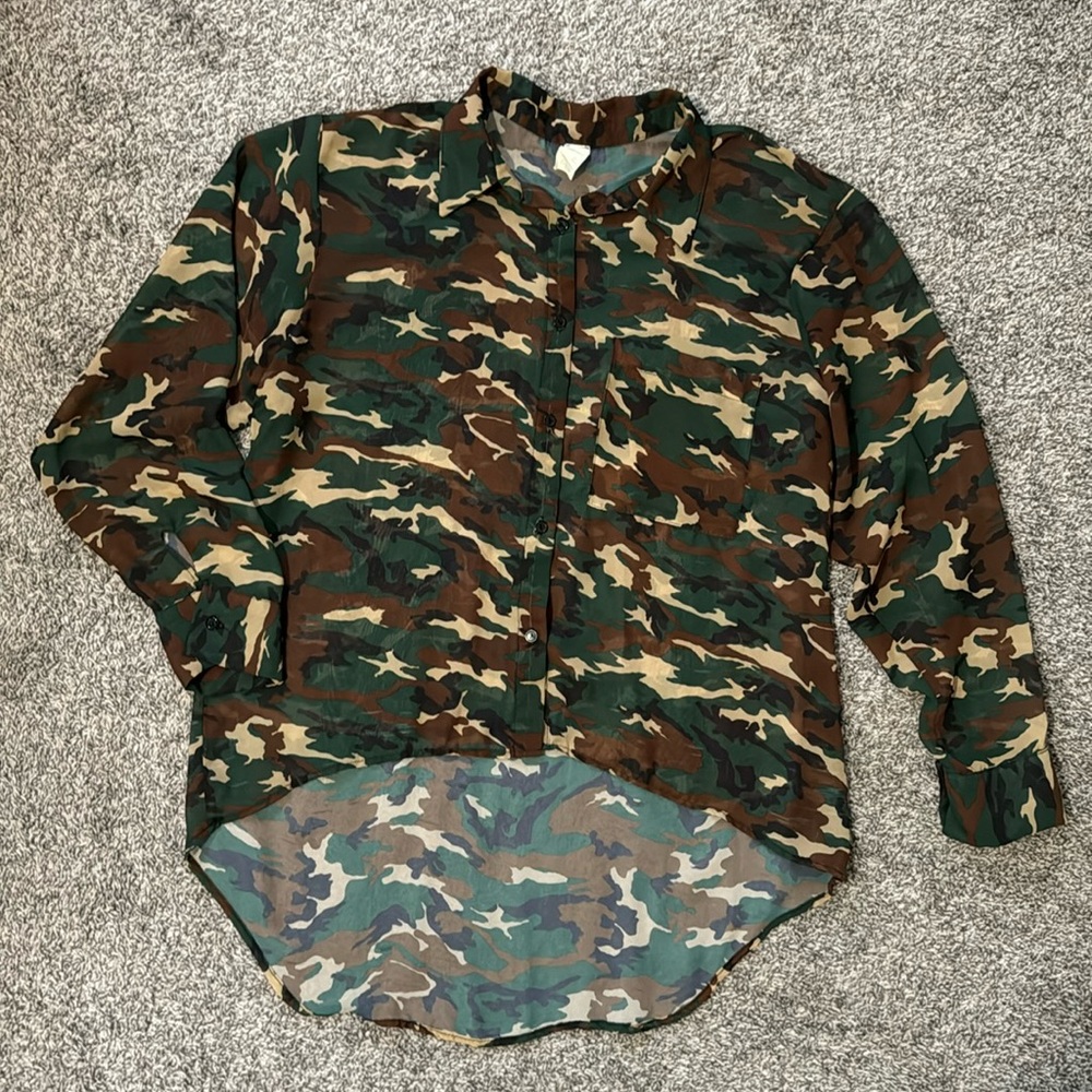 Camo see through shirt
